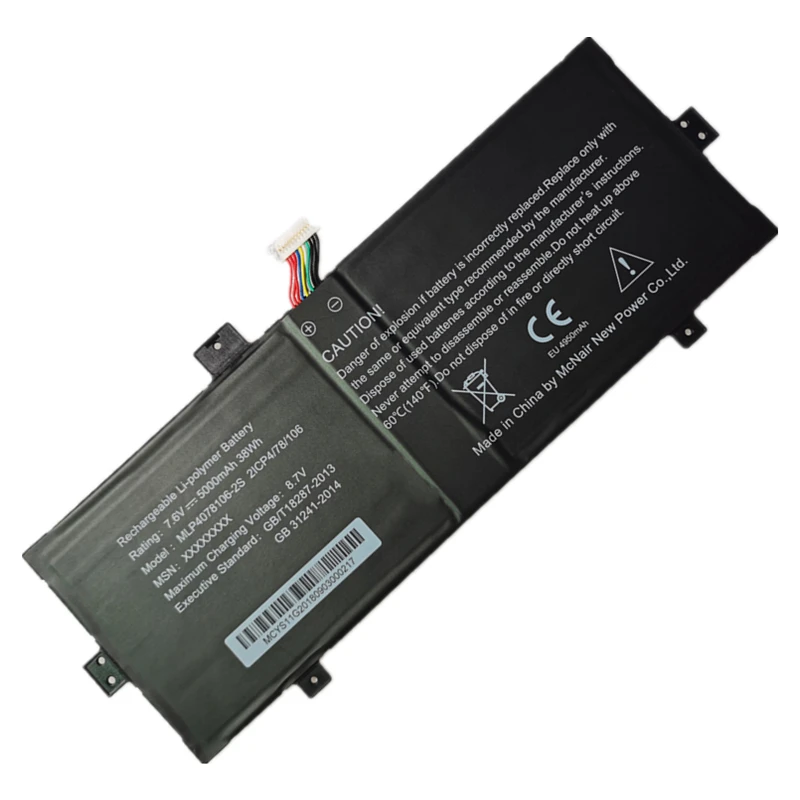 

Origina MLP4078106-2S 2ICP4/78/106 Laptop Battery 10Lines 7.6V 5000mAh 38Wh For Haier YS11G Series