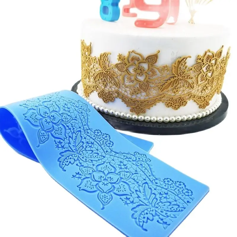 Leaf Flower Lace Pad Cake Decoration Fondant Cake 3D Mold Food Grade Silicone Mould k936