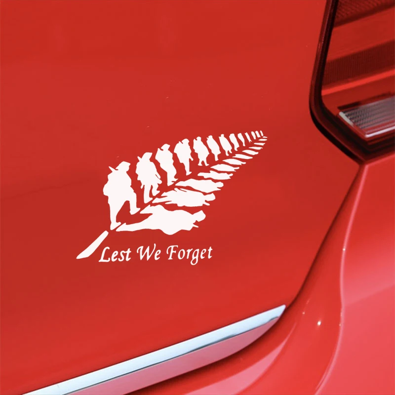 17*12.4cm Lest we Forget feather Car Van Vinyl Sticker Decal Graphic Window JDM Drift car stickers and decals