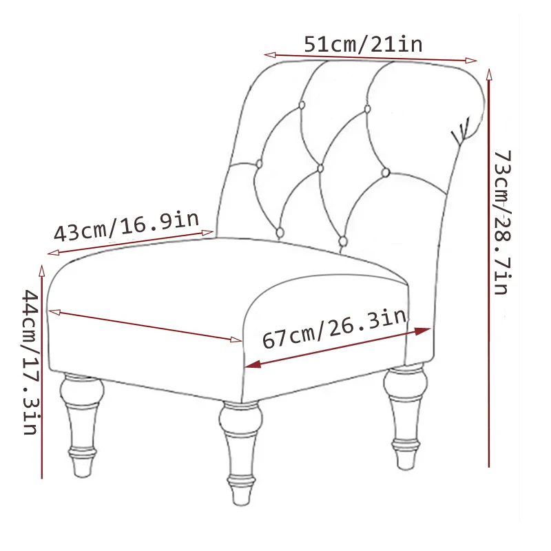 Armless Chair Slipcovers Repellent Accent Chair Cover Armless Slipper Protector Removable Slipcover for Living Home Hotel