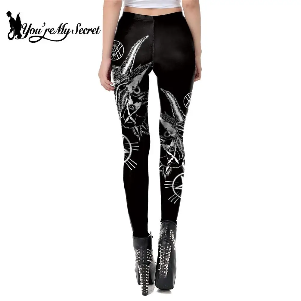 [You\'re My Secret] NEW Ouija Leggings Women Satan Devil Black Pants Baphomet Dark Gothic Leggins Lucifer Fitness Workout Legins