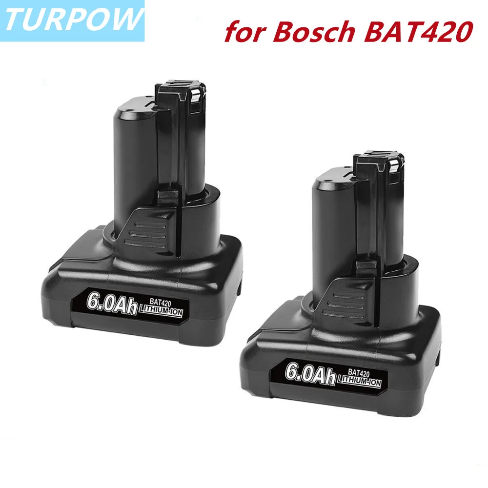 6000mAh 12V Li-ion BAT420 Replacement Battery for Bosch BAT411 BAT412 BAT413 BAT414 10.8-Volt Max Battery Cordless Power Tools