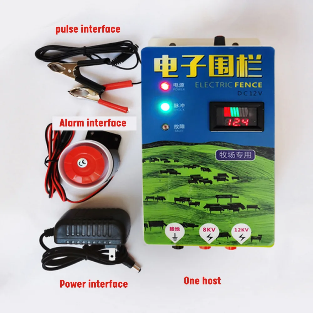 Electric Fence for Animals Fence Energizer Charger High Voltage Pulse Controller Poultry Farm Electric Fence Insulators Tools