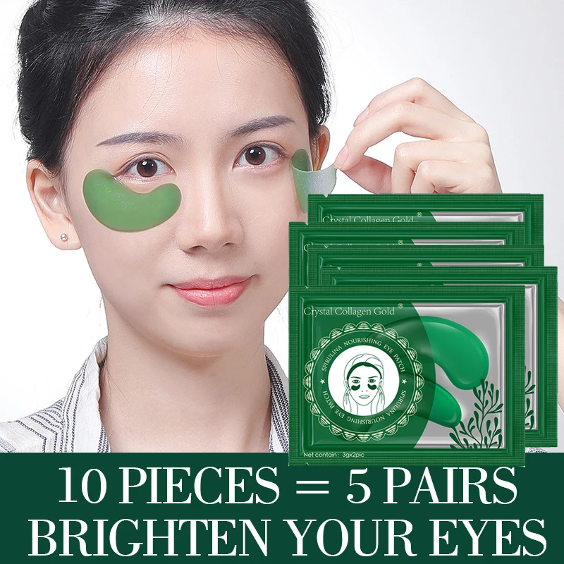 

Seaweed Firming Eye Mask Eye Patches for the Eyes Crystal Green Masks Anti Aging Dark Circle Puffiness Collagen Eyelid Patch New