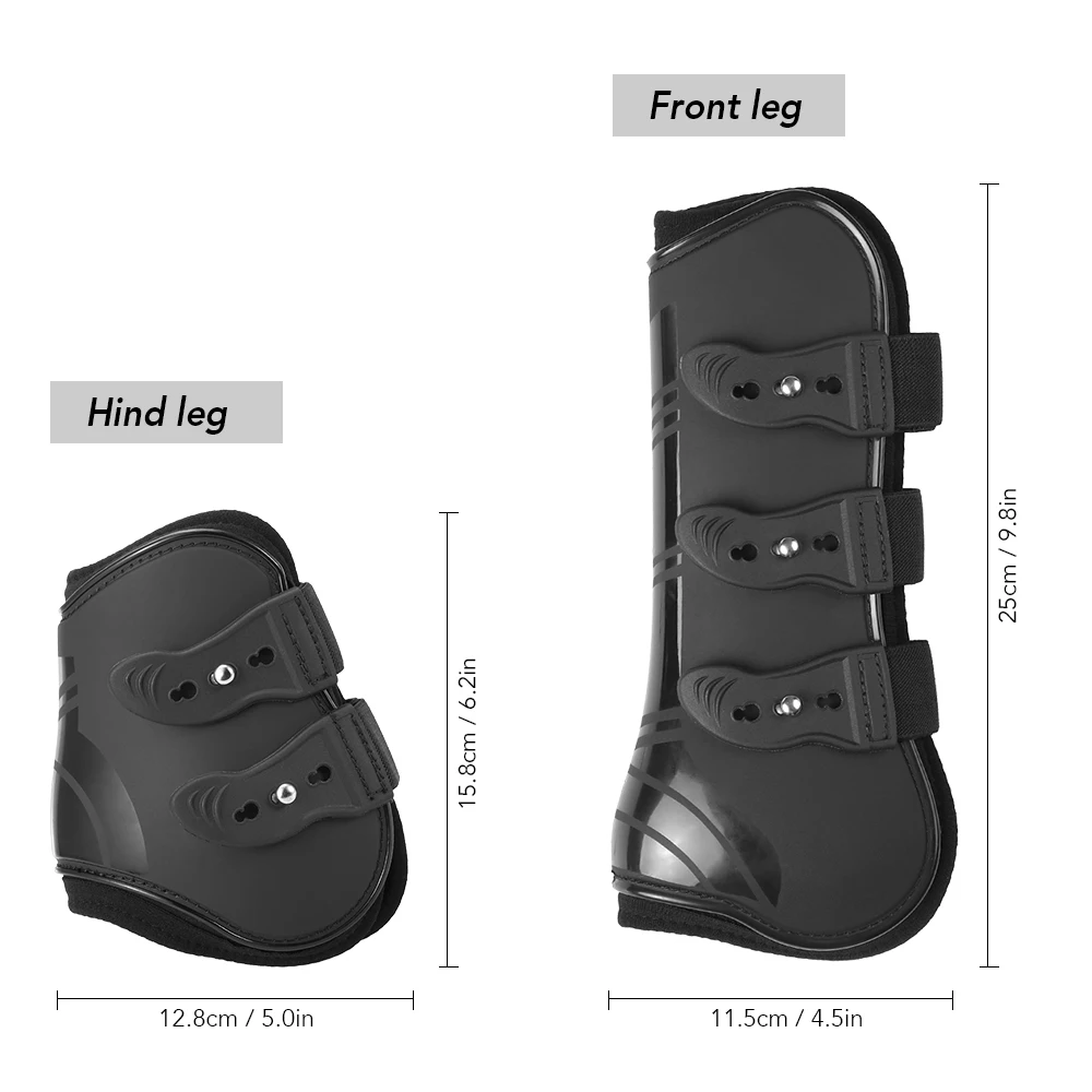 4PCS Front Hind Leg Boots Adjustable Horse Leg Boots Equine Front Hind Leg Guard Equestrian Tendon Protection Horse Hock Brace