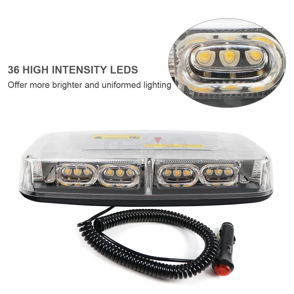 36 LED Roof Top Amber Yellow Red Blue Green Car Truck Flashing Warning Emergency Flasher Strobe Light Bar 12V 24V