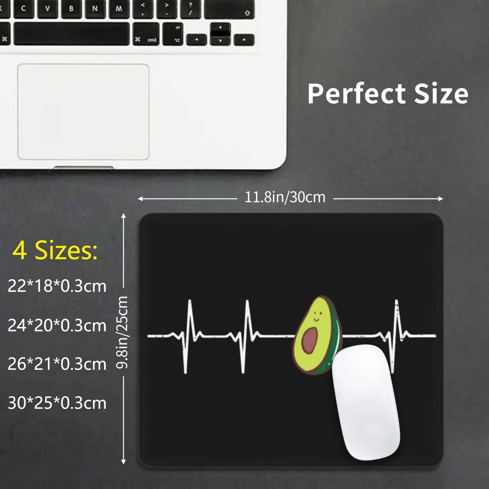 Avocado Heartbeat Mouse Pad 1043 Avocado Heartbeat Avocado Heartbeat Vegan Guacamole