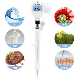 PH-98211 Digital Multipurpose PH Meter Acidity Meter pH Tester Soil Meter Tester with White Backlight for Cheese Meat Soil