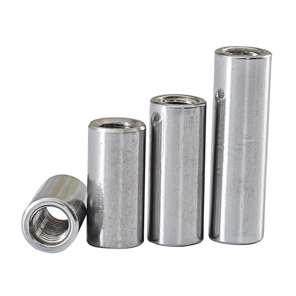 5pcs M3 M4 M5 M6 304 Stainless Steel Circle Lengthen Nuts Round Extended Connecting Nut Of The Thread Rod And Lead Screw Bolt