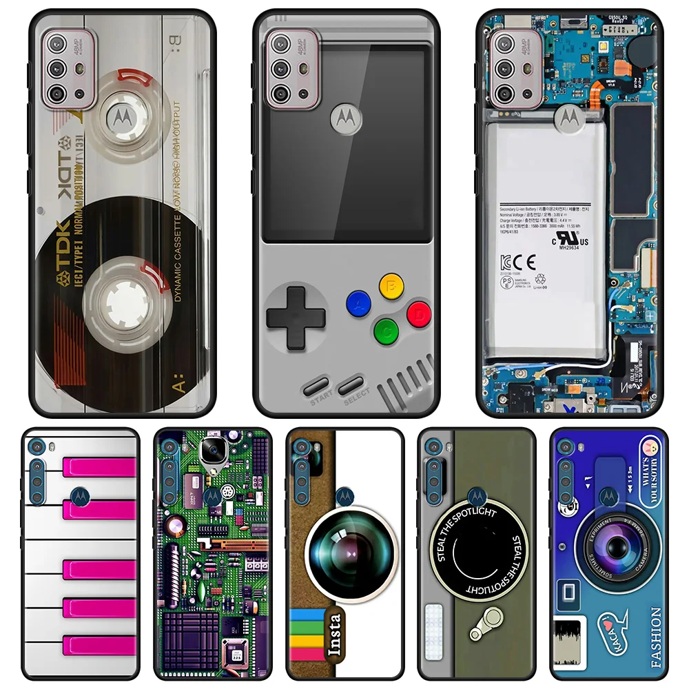 Retro Camera Game For MOTOROLA One Fusion Case for Moto G10 G9 G8 Plus Play Power One G20 G30 G40 G50 G60 Edge 20 Phone Shell