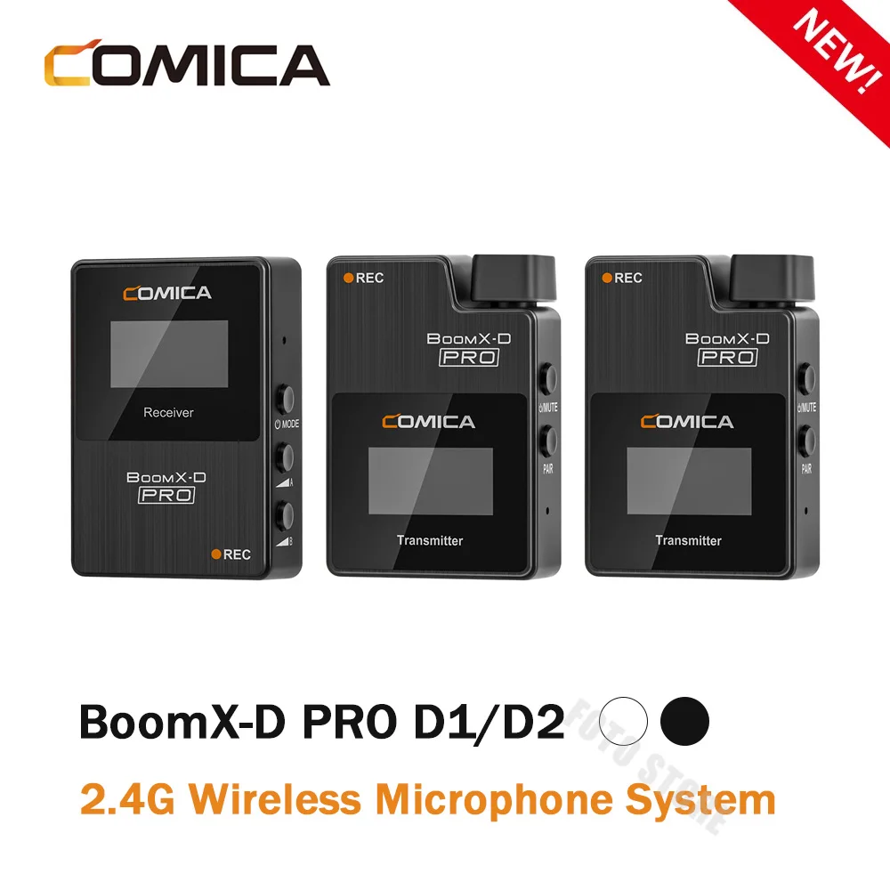 NEW Comica BoomX-D Pro 2.4G Wireless Microphone System Professional Studio microfone Interview Lapel Mic for DSLR Camera Phones