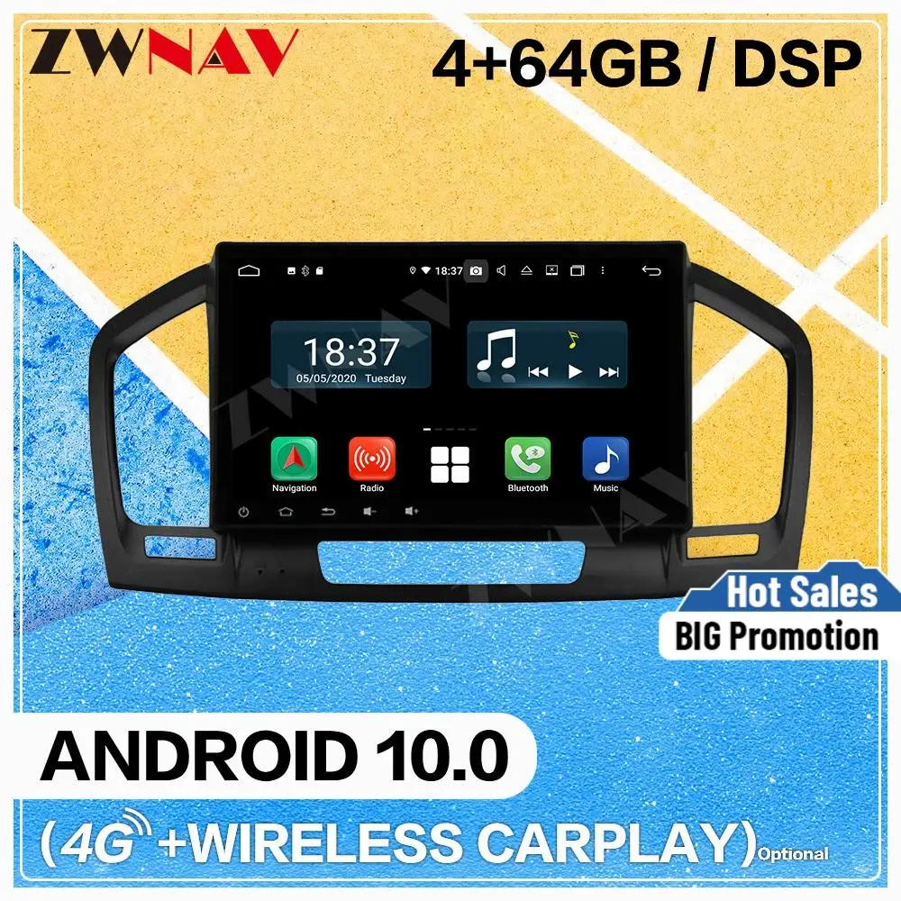 Carplay Android 10.0 screen Car Multimedia DVD Player for OPEL Insigina 2009-2012 car GPS Navigation Auto Radio Stereo Head unit