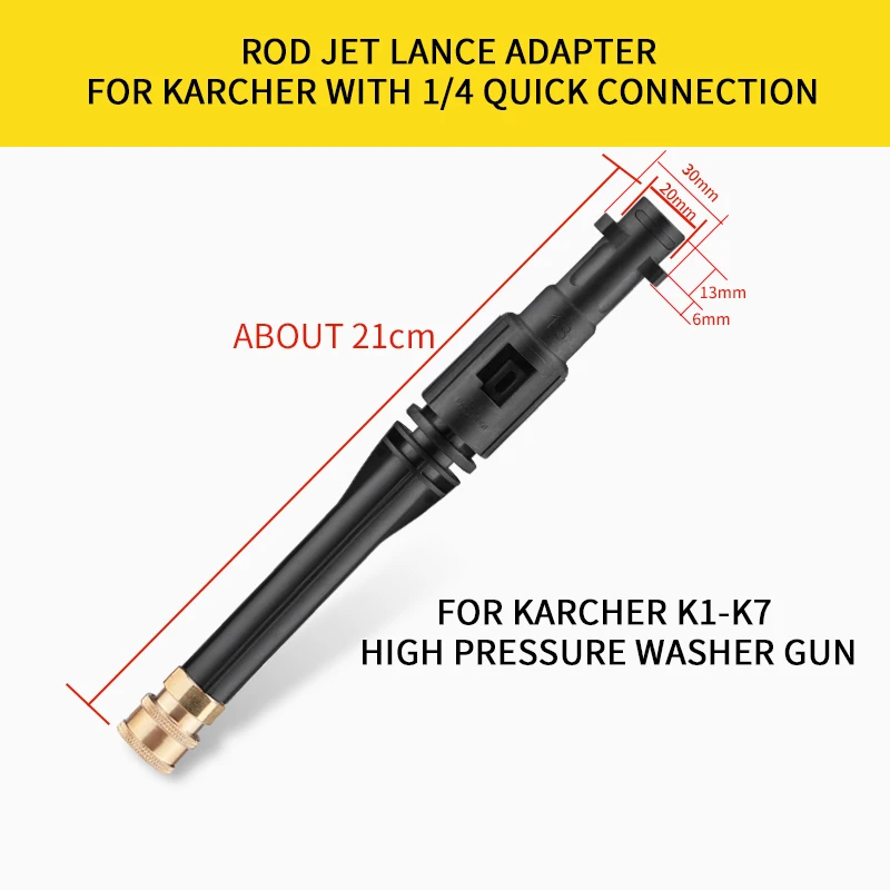 High Pressure Washer Rod Jet Lance Adapter For Karcher With 1/4 Quick Connection Connect 1/4 Quick Spray Nozzle Foam Lance