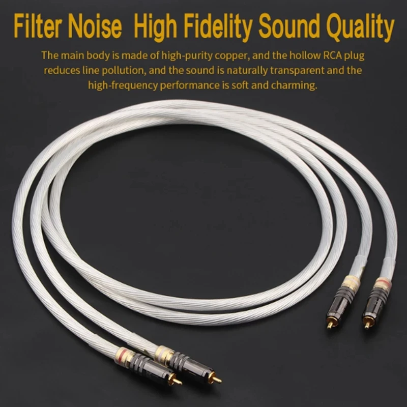 hifi 5NOCC silver plated HiFi Audio cable RCA interconnect cable Audiophile RCA TO RCA Audio Cable