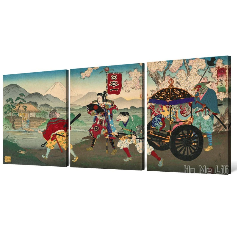 Fairy Tale Momotaro Japanese Monster Canvas Wall Art For Living Room Bedroom Office Decor