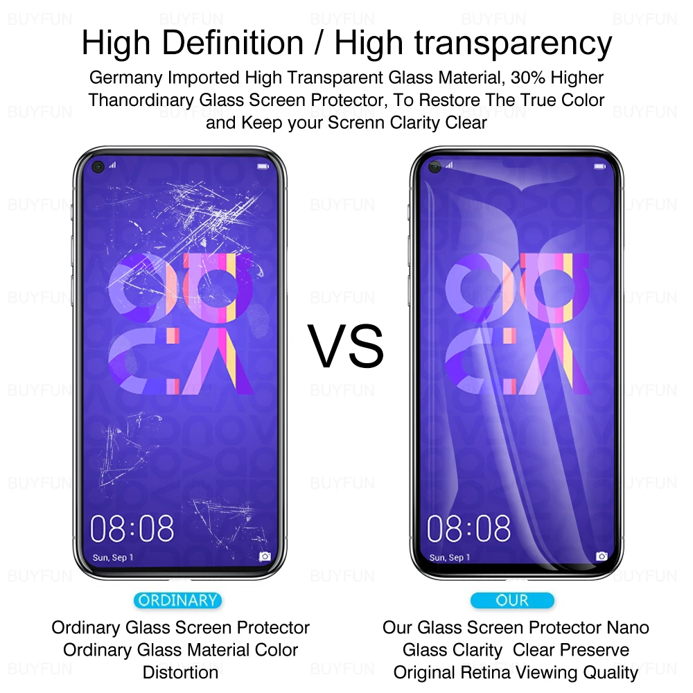 4IN1 Lens Tempered Glass For Huawei Nova 5T 5Z 6SE 7i 7se 4e 6.26\