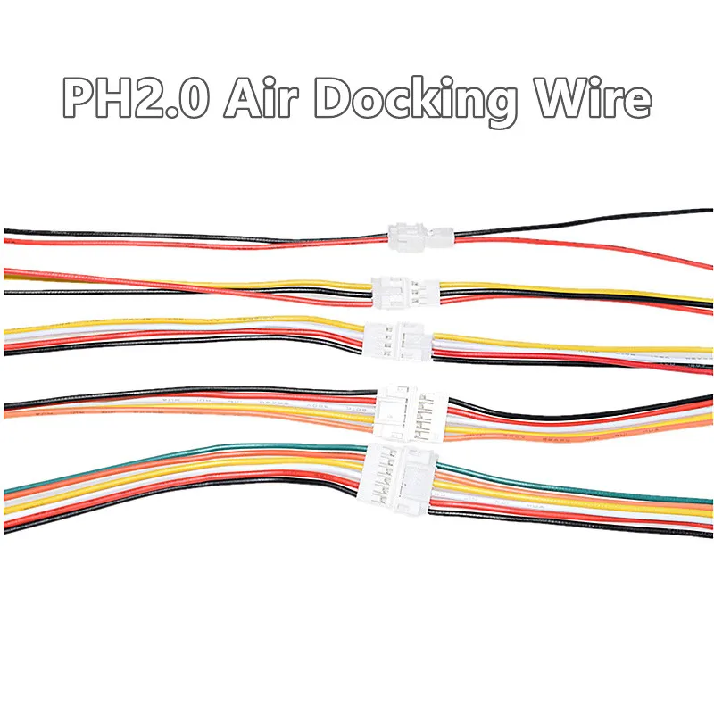 10PCS JST PH2.0 mm Pitch 2/3/4/5/6p Air Docking Connector Wire 10/15/20CM 26AWG Male And Female Pair Plug Electronic Wire