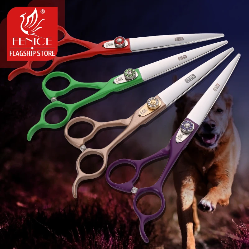 Fenice Professional 7.0 7.5 8.0 inch Pet dog Grooming scissors dog scissors cutting straight shears tijeras tesoura