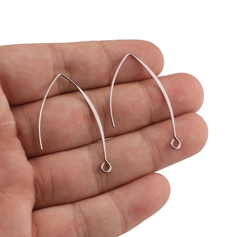 50pcs/lot Stainless Steel France Earring Hooks Kidney Earrings Ear Wires Findings DIY Jewelry Accessories Crafts Wholesale Bulk
