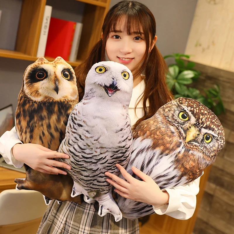 

50cm Simulation Plush Owl Sleeping Pillows Soft Stuffed Animals Eagle Cushion Sofa Decor Cartoon Bird Plush Toys For Kids Gift