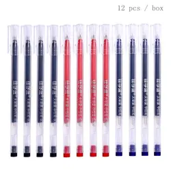 12Pcs/Lot School Office Gel Pen 0.5mm Black/blue/Red Ink Gel Pens Set Sketch Drawing Stationery Student Writing Exam Pen