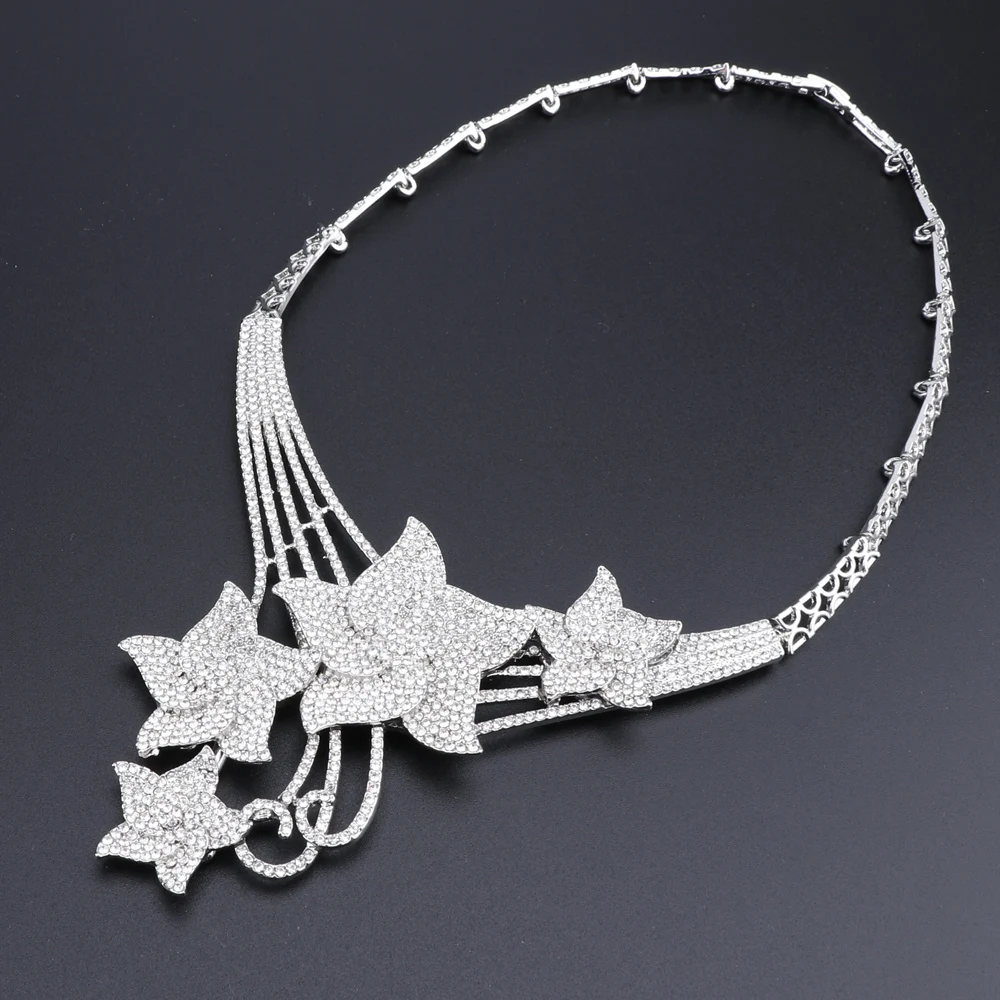 CYNTHIA Dubai Silver color Jewelry Set for Women African Beads Necklace Set Women Italian Bridal Jewelry Set Wedding Accessories