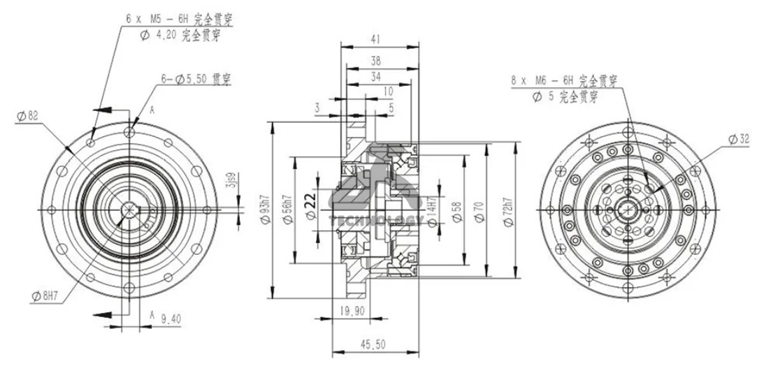 Adjustable Heart type CSF-20-1 1:100 High Accuracy Cylindrical Harmonic reducer Industrial robot Displacement aerial arm reducer