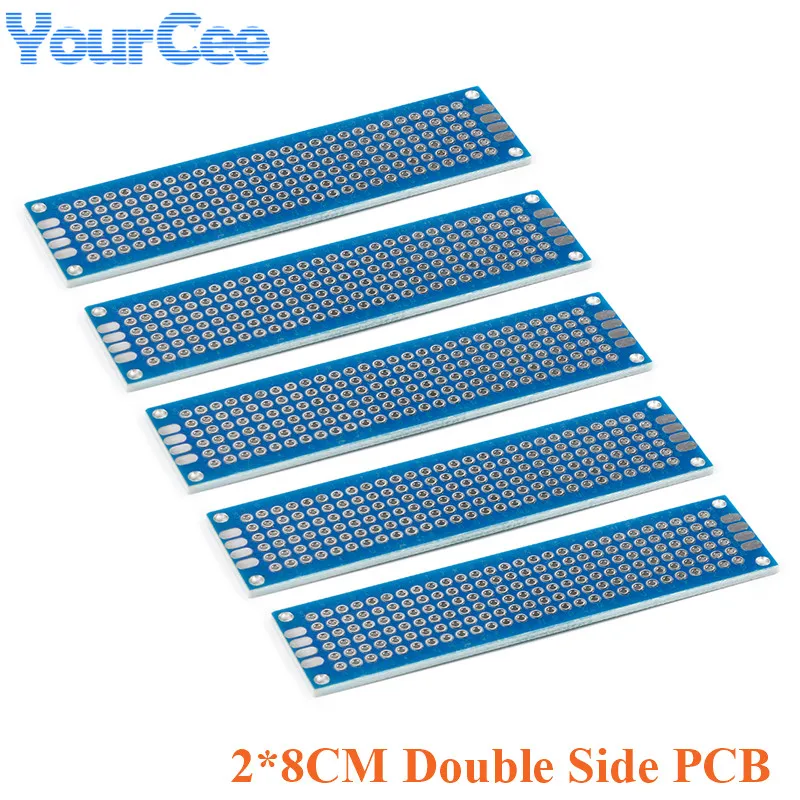 2pcs/lot 2x8cm 3x7cm 4x6cm 5x7cm 7x9cm Double Side Prototype PCB Universal Printed Circuit Board Experimental Plate 20*80mm