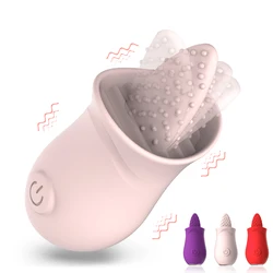 Clitoris Tongue Licking Vibrator 10 Speeds Vibrating Rechargeable Nipple Massager Clitorid G Spot Stimulator Sex Toys for Women