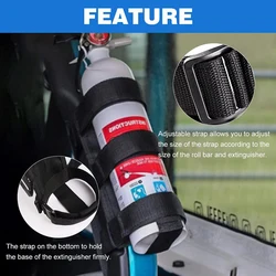 Fire Extinguisher Strap Holder Adjustable Extinguisher Mount Bracket Roll Bar Compatible for Jeep Wrangler JK JKU JL TJ CJ