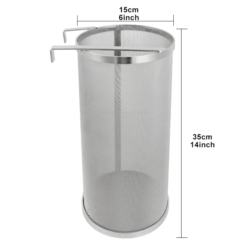 Stainless Steel Hop Spider Beer Strainer Homebrew Hop Filter Cartridge With Hook For Beer & Tea Kettle Brew Filter 300 Micron