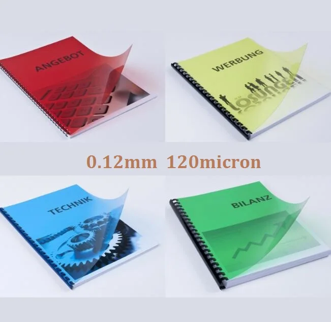 10 Sheets Assorted Color Clear Transparent Acetate PVC Plastic Binding Cover Thickness 120micron