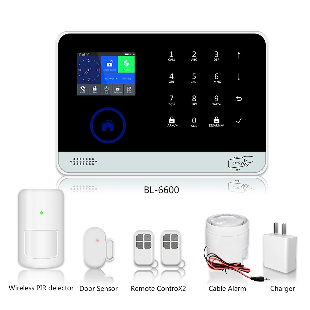 WIFI GSM Home Security Alarm System Remote Control Burglar Alarm APP Monitoring Wireless Alarm System
