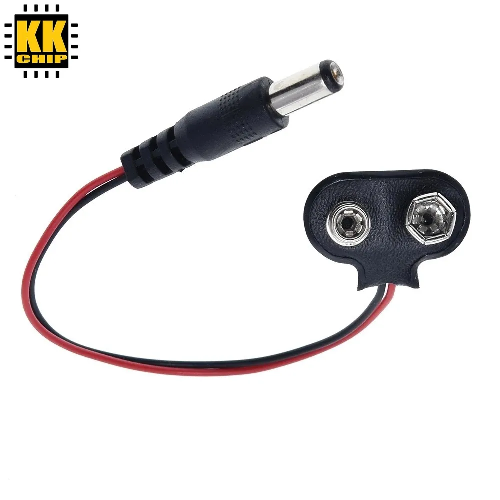 DC 9V Battery Button Power Cable Battery Buckle Snaps Power Cable Connector DC5.5*2.1 For Arduino