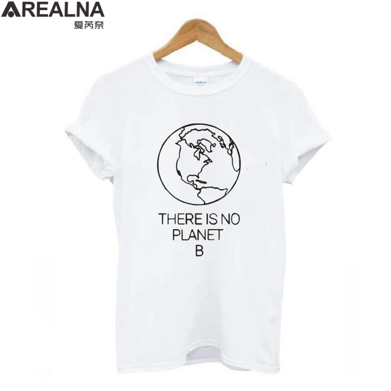 Earth Day Slogan There Is No Planet B cotton t shirt women Summer top Tee Shirt Femme Hipster Environmental Saying white tshirt