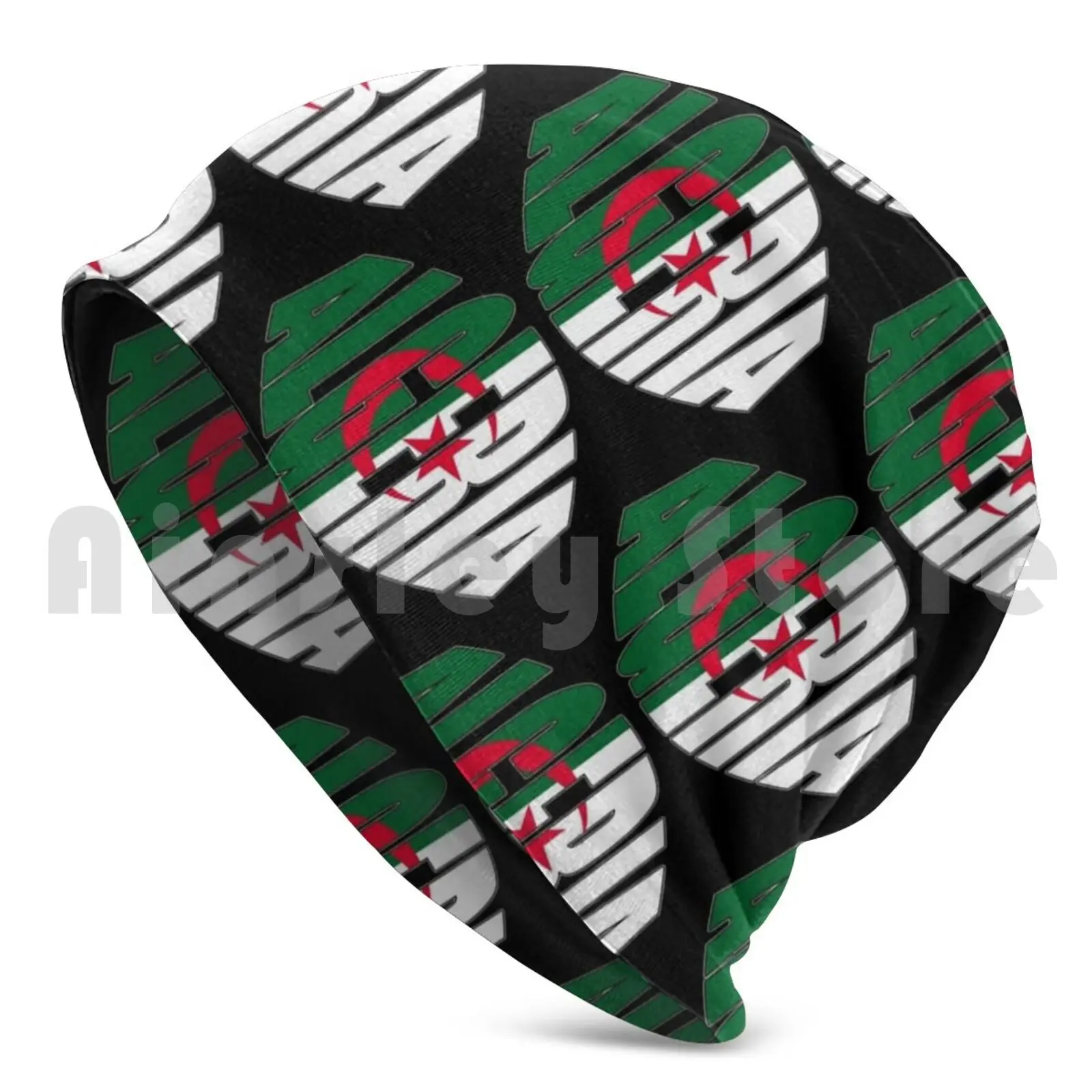 Algeria The Oval-Celebrate Your Algerian Heritage Beanies Knit Hat Hip Hop Algeria Algeria Algerian