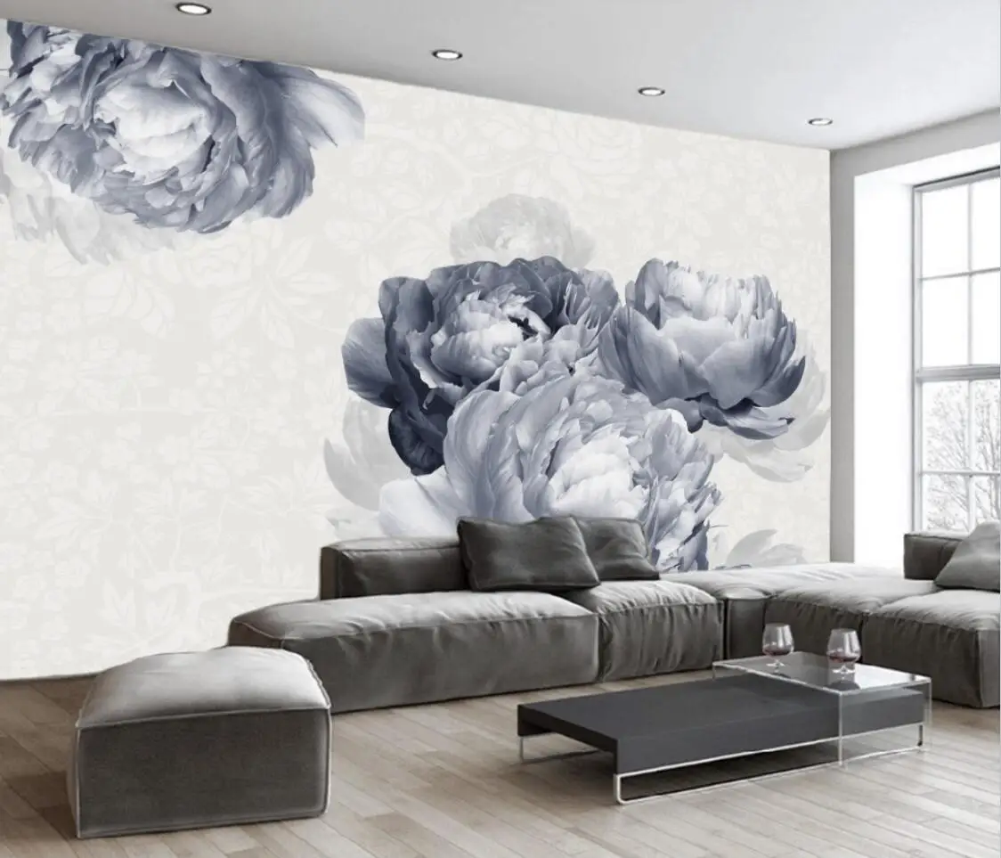 Custom size mural wallpaper retro personality rose art peony decoration background wall photos living room bedroom 3d wallpaper