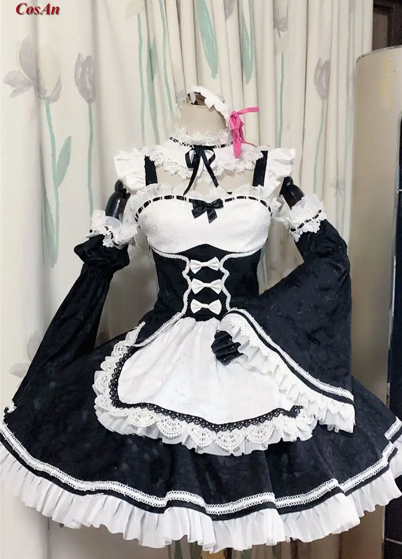 New Re:Life In A Different World From Zero Rem Cosplay Costume Elegant Maid Outfit Activity Party Role Play Clothing Custom-Make