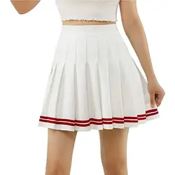 Y2k Summer Korean Fashion Short Women Skirt Casual High-Waisted Slim Elastic Striped Harajuku Pleated School Mini A-line Skirts