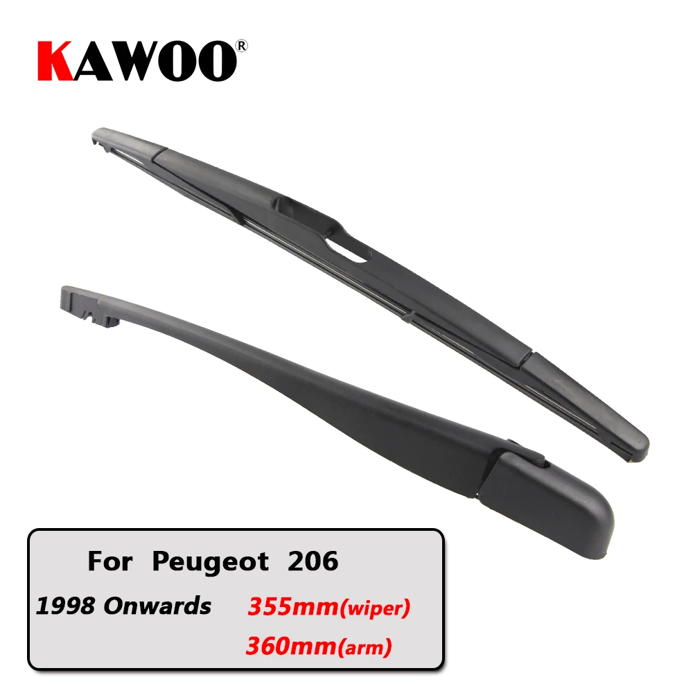 

KAWOO Car Rear Wiper Blade Blades Back Window Wipers Arm For Peugeot 206 Hatchback (1998 Onwards) 355mm Auto Windscreen Blade