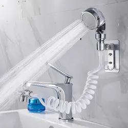 Bathroom Wash Face Basin Water Tap External Shower Head Toilet Hold Filter Flexible Hair Washing Faucet Rinser Extension Set