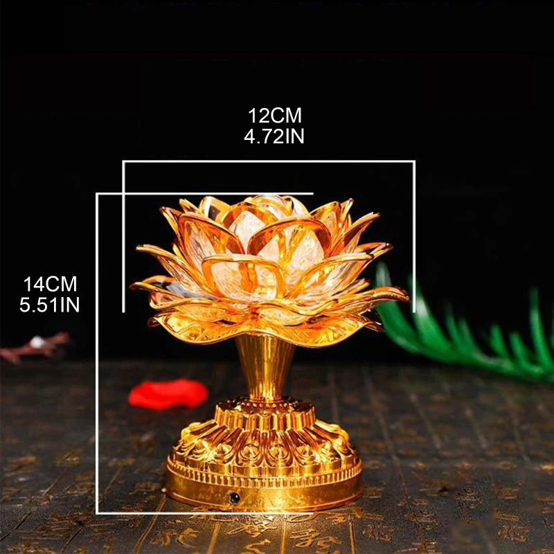1 Set buddismo lampada loto lampada loto colorata decorazione del Desktop luce per meditazione domestica culto tempio buddismo