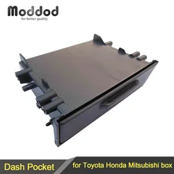 Universal For Toyota Honda Mitsubishi Radio Storage Pocket Car Audio CD Single One Din Installation Dash Mount Trim Kit