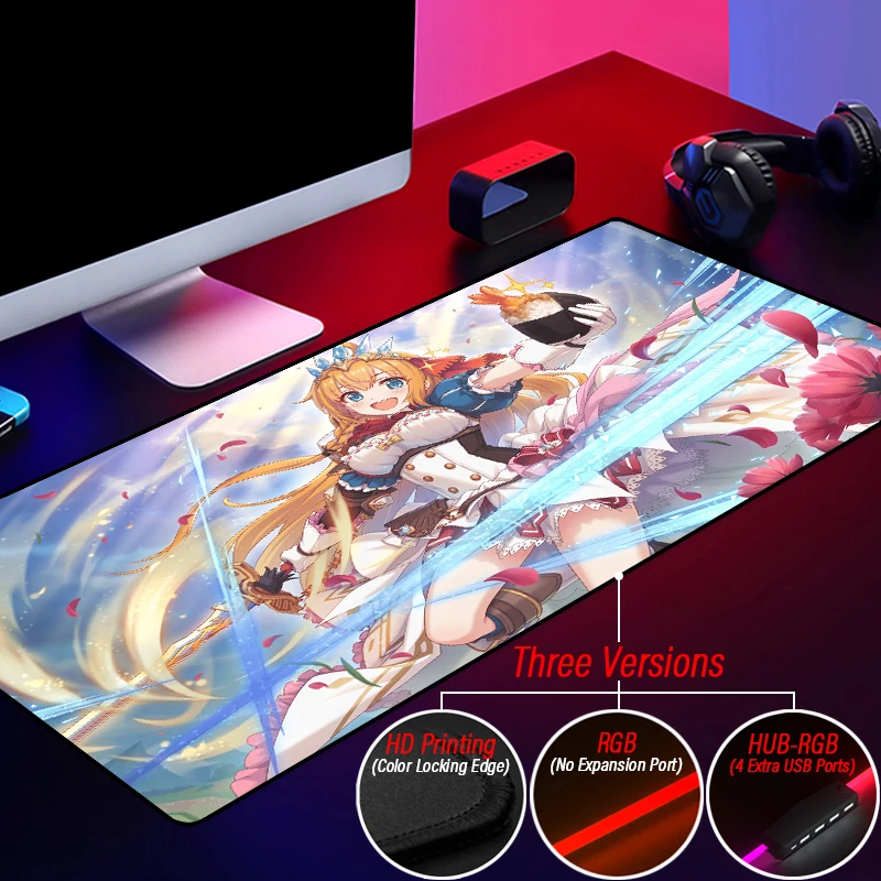 

HUB 4 Port USB PC Accessories Mouse Pad Re Dive Creative Custom Princess Link RGB Backlit Carpet Kid Writing Glowing Mat