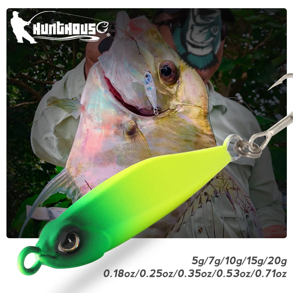 Hunthouse Spoon Fishing Lure Metal Micro Jig Fishing Lure Casting Lead Jig Rock Fishing 5/7/10/15/20g For Bass Pesca Tackle