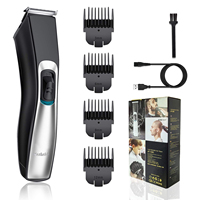 HTC Hair Clipper For Men Beard Trimmer Electric Cordless Hair Trimmer for Men Hair Cutting Machine USB Rechargeable IPX7 Waterp