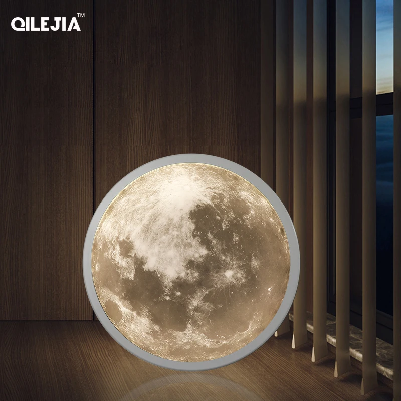 

Modern Moon Earth Led Wall Lamps For Bedroom Living Room Hall Decorate Lusters Lights Sofa Background Indoor Home Decor Lighting