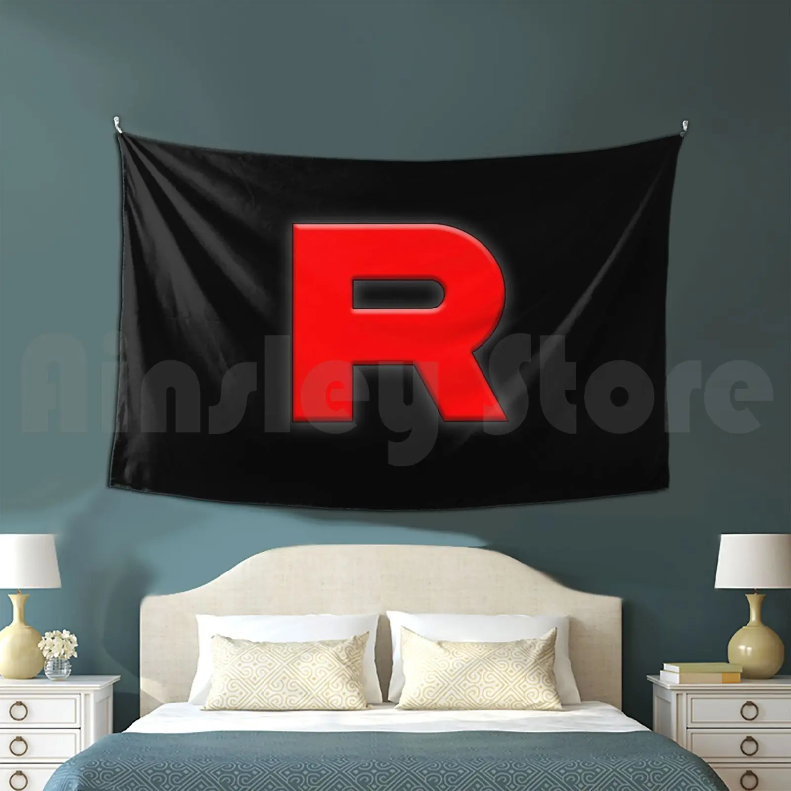 R' Team Rocket Black Tapestry Living Room Bedroom