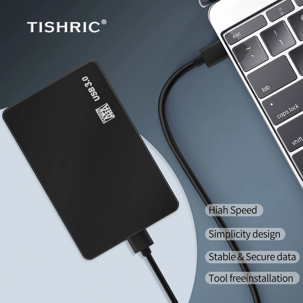 TISHRIC-SATA para Gabinete HDD USB, 2.5 Polegadas, USB 3.0, Caso HDD, Caso do Disco Rígido, Caixa de Disco Rígido Externo, Suporte 8TB