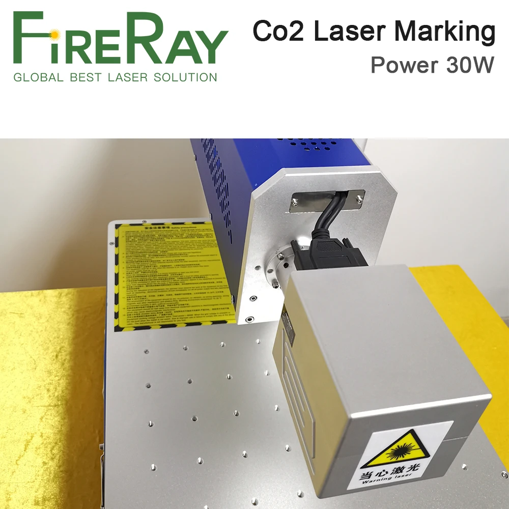 Fireray-ポータブルレーザー彫刻機10.6um co2,亜鉛メッキ装置,10mmレンズ付き,210x210mm